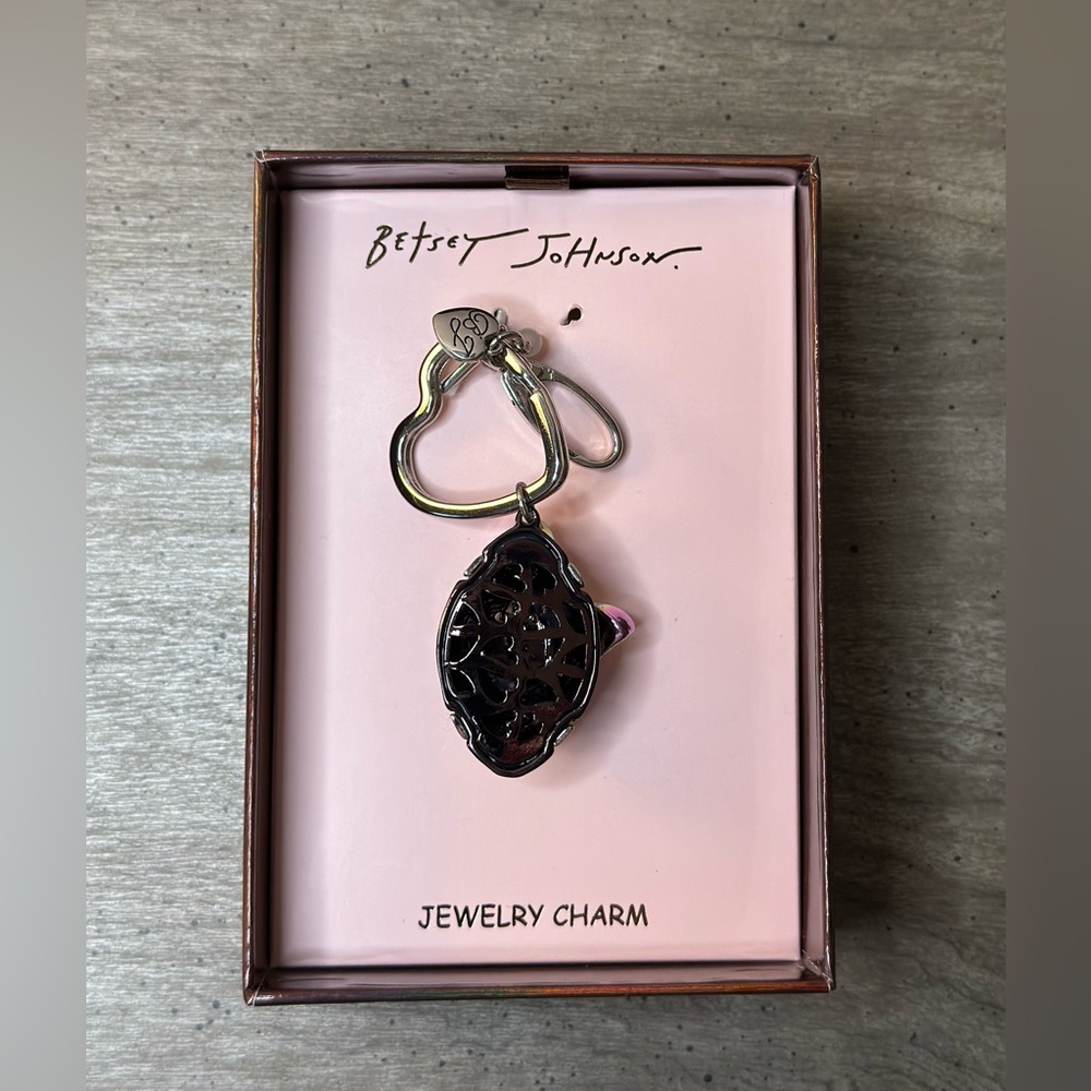 Betsey Johnson Football Silver Tone Keychain - Picture 2 of 3